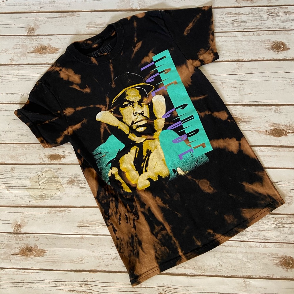 Ice Cube bleached tie dyed graphic tee